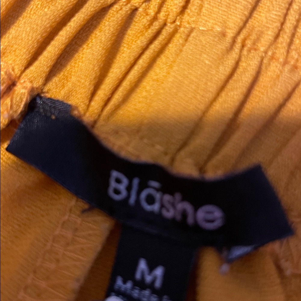 Elegant Mustard Wide-Leg Women's Pants - Picture 4 of 10